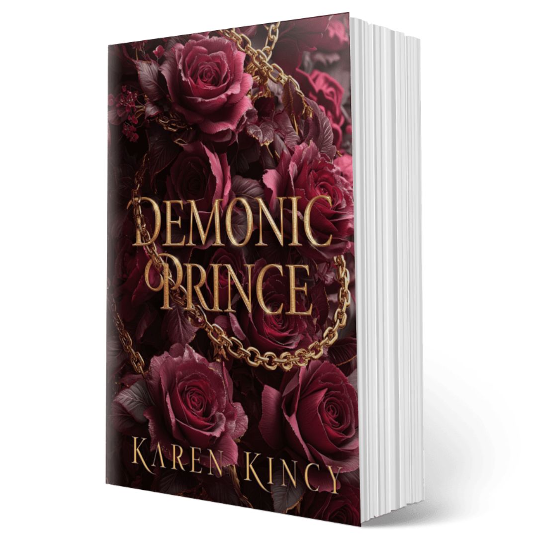 Book titled 'Demonic Prince' by Karen Kincy with floral design on the cover