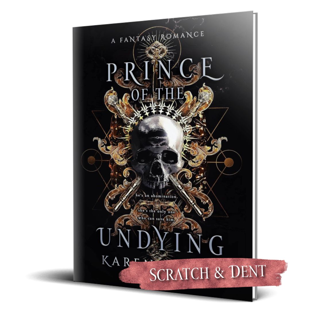 Book cover of 'Prince of the Undying' with a skull and ornate design on a black background; scratch and dent label.