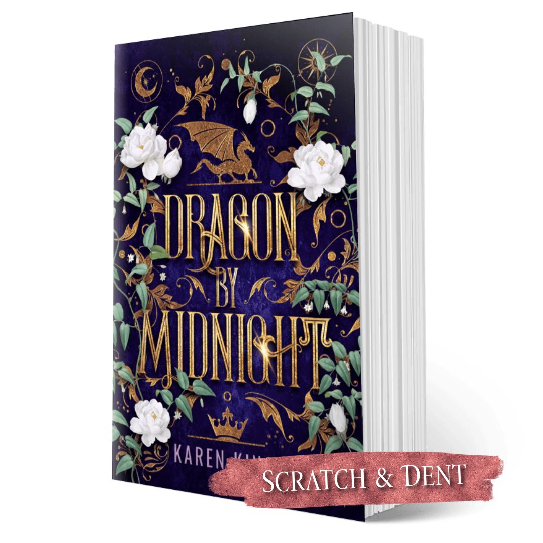 Book titled 'Dragon by Midnight' with decorative cover and 'Scratch & Dent' label.