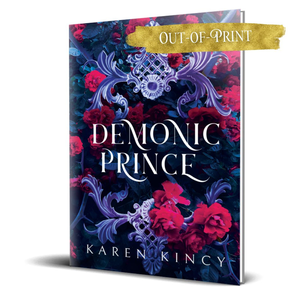 Book cover of 'Demonic Prince' by Karen Kincy with decorative elements and 'Out-of-Print' label.